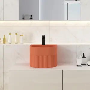 OEM venta al por mayor nuevo diseño moderno lavabo colgante de pared lavabo lavado a mano lavabo colgante de pared