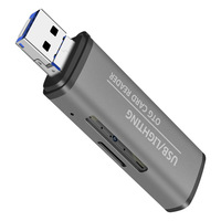 Lector de Tarjetas 2 en 1 USB/Apple, Lector de Tarjetas de Memoria Mini SD USB OTG, Adaptador de Lectura de Tarjetas TF para Teléfono Móvil, Tableta y MacBook