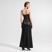 SHENGFU Vêtements pour femmes : Corset Bustier Sexy en Dentelle Noire, Lingerie, Gaine Amincissante, Tenue de Soirée Clubwear, Modèle Sculptant