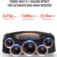 Altavoz Portátil HopeSTAR A60 de 100W con Subwoofer, Micrófono para Karaoke, Resistente al Agua IPX6, Luces LED RGB para Teléfono Móvil y Computadora