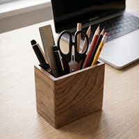 Boîte de rangement en bois autocollante non perforée, boîte de rangement de bureau pour placer les télécommandes, les téléphones portables, les crayons, la papeterie