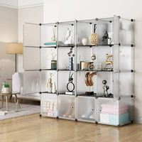 Étagère à livres en plastique personnalisable, organisateur de rangement à 9 cubes avec portes, bibliothèque, étagère de présentation