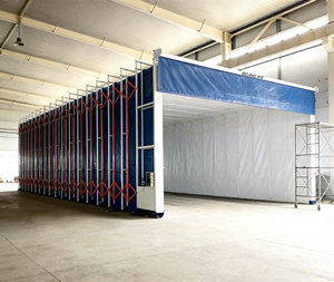 <span class=keywords><strong>Cabine</strong></span> <span class=keywords><strong>de</strong></span> <span class=keywords><strong>peinture</strong></span> télescopique pour préparation et suivi <span class=keywords><strong>de</strong></span> la <span class=keywords><strong>peinture</strong></span>, puissance 14 kW, tension 380 V, avec pré-filtre et pulvérisation au plafond - Product Image 4