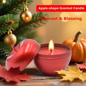 Velas perfumadas de lujo con logotipo personalizado, sin marca, superventas, decoración del hogar, fruta, forma de manzana roja, Otoño y Navidad - Product Image 3