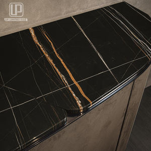 Conjunto de muebles de lujo para sala de estar, tablero lateral de cuero nobuk moderno, italiano, <span class=keywords><strong>2</strong></span> <span class=keywords><strong>metros</strong></span> de <span class=keywords><strong>largo</strong></span>, consola superior de mármol, mesa con puertas - Product Image 5