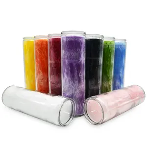 Velas de pilar de cera de palma de luxo com logotipo personalizado 7 chakra por atacado de luxo