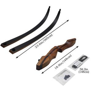 Ensemble <span class=keywords><strong>arc</strong></span> et flèches Piaoyu en bois de zèbre, <span class=keywords><strong>arc</strong></span> recurve réglable 25-60lbs, 62 pouces, équipement de tir, de chasse et de sport de plein air - Product Image 4