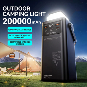 Lámpara de Camping para Exteriores, Banco de Energía de Carga Rápida de 200000mAh y 120W con Cable Integrado para Uso en Exteriores - Product Image 1