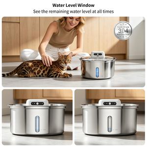 Cat Stainless Steel & Plastic Rechargeable <b>Automatic</b> Waterproof Easy to Clean Pet <b>Water</b> <b>Dispenser</b> - Product Image 3
