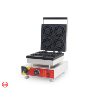 เครื่องทำวาฟเฟิลไฟฟ้ารูปดอกทานตะวัน 4 หลุม คุณภาพสูง อเนกประสงค์ ไม่ติดกระทะ สำหรับใช้ในเชิงพาณิชย์ในร้านขนมหวาน - Product Image 3