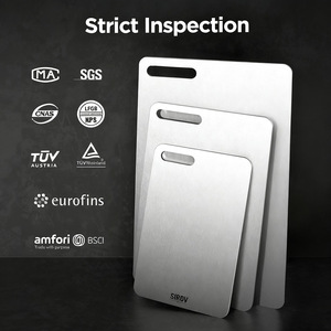 Pure titanium snijplank 0,3 cm dik, dubbelzijdig antibacterieel & schimmelwerend, anti-corrosie vierkante keukenplank - Product Image 3
