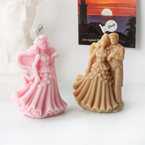 Stampo in Silicone per Statuette Aromatiche di Sposi, Strumento per Dolci Fai-da-Te, Stampo per Sapone Artigianale e Gesso a Tema Coppia di Sposi, per San Valentino - Product Image 4