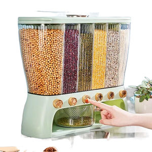 Tiktok กล่องพลาสติก6ช่องสำหรับใส่อาหารแห้งสำหรับเก็บข้าวหม้อซีลซีเรียลฝาเปิด - Product Image 3