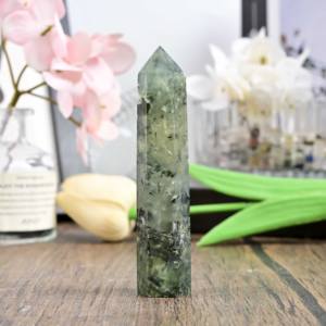Tour de Prehnite Naturelle Vert Pomme 4-10cm, Colonne de Cristal Polie, Guérison Énergétique, Décoration Feng Shui Maison et Bureau, Vente en Gros - Product Image 4