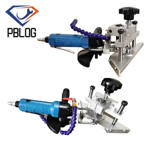 Powerful pneumatic motor for fast and precise chamfering of safety glass edges