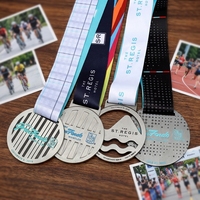 Médaille de finisseur de marathon personnalisée en alliage de zinc émaillé 3D, couleur or antique, pour récompense de course