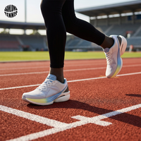 Chaussures de course personnalisées en gros avec plaque de carbone, baskets de marathon respirantes en maille, chaussures de sport antidérapantes à rebond élevé