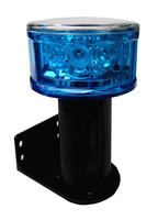 Feu de signalisation routière solaire en PC/ABS avec modes clignotant/rotatif, indice de protection IP66 pour montage sur cône et barrière