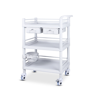 Medical ABS Plastic Hand <strong>Cart</strong> Trolley 2 Drawers 3-layer Hospital <strong>Nursing</strong> Trolley <strong>Cart</strong> - Product Image 2