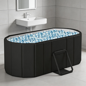 Baignoire de récupération pliable pour athlètes, kit de bain froid gonflable portable avec système de refroidissement et accessoires complets - Product Image 1