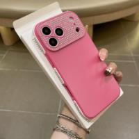 Coque de téléphone de luxe antichoc avec bords en strass scintillants et finition mate pour iPhone 18 17 Pro Max 16 15 14 13