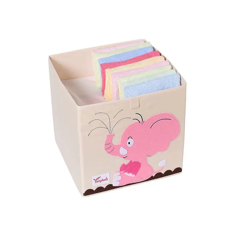 Foldable Storage Cubes Collapsible Storage Bins for Shelf Soft Fabric Animal Toy Storage Box for Cube Organizers