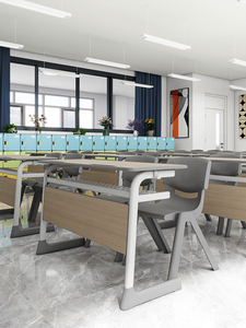 Đại học 2 người đôi bảng Trường Đại học đồ nội thất lớp học sinh viên trường học Bàn và ghế đặt trường bàn gỗ - Product Image 6