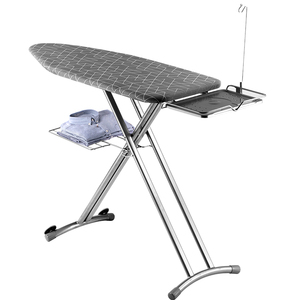 Planche à repasser de grande taille de style nouveau avec plateau de rangement pour fer à vapeur, planche à repasser pliable Mainstays <span class=keywords><strong>HTZ</strong></span> avec repose-fer - Product Image 1