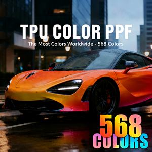 รับประกัน 10 ปี ฟิล์ม TPU ขนาด 1.52*3 เมตร 568 สี ฟิล์ม PPF สีซาตินด้าน โครม ฟิล์มเปลี่ยนสีแบบคาเมเลี่ยน สีฟ้า ฟิล์มไวนิลหุ้มรถยนต์ - Product Image 1