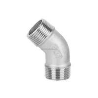 Raccord de tuyauterie en acier inoxydable 304 X22027ST, filetage mâle, coude à 45 degrés