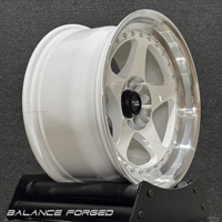 Jantes forgées 2 pièces 17 18 19 20 21 pouces à 5 branches avec rebord poli et rivets 4x100 5x100 5x114.3 pour Peugeot 205/306 Renault 5 Turbo