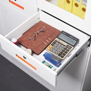 上部ガラス下部スチールドア5層オフィス用スチールファイリングキャビネット近代的なオフィス機器フラットファイルキャビネットロック付き - Product Image 5