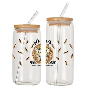 Envoltura para Vaso de Vidrio PET Resistente de 16 oz con Protección UV para Adhesivos de Película DTF para Impresión por Transferencia de Calor, Técnica Digital Offset - Product Image 1