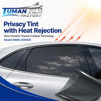 Película de Privacidad para Ventanas de Automóviles Tuman Heat Shield Nano Cerámica de Carburo de Titanio, Control Solar, Bloqueo de Rayos UV para Ventanas Laterales