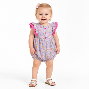 Offerta Speciale: Tutina a Bolle Viola per Bambine con Stampa '<span class=keywords><strong>Buon</strong></span> Compleanno', 0-18 Mesi, con Volant in Pizzo e Spalline, in Morbido Cotone per Feste, Vendita all'Ingrosso - Product Image 4