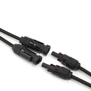 14Awg kabel konektor daya Dc PV Y Splitter 1 sampai 2 kabel ekstensi untuk koneksi baterai surya dan Transfer