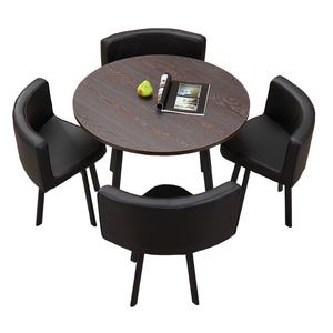 Juego de mesa de comedor cuadrada minimalista con cuatro sillas para espacios pequeños-Negociación de recepción de oficina Solución de gimnasio al aire libre - Product Image 3