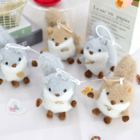 Porte-clés pendentif écureuil en peluche doux et mignon Jandudu fait main, 10 cm, rembourré en coton PP, jouet unisexe pour fêtes