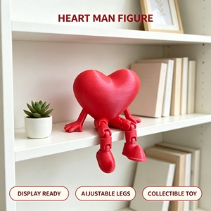 3D Printed Articulated Heart Man Figurine Red Plastic <b>Desk</b> <b>Ornament</b> Valentine Gift Home Decor - Product Image 2