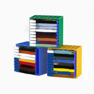 ชั้นวางแผ่นเกมสำหรับ PS5 สำหรับ <span class=keywords><strong>PS4</strong></span> สำหรับ <span class=keywords><strong>Xbox</strong></span> ที่เก็บแผ่นซีดีสำหรับ Switch พร้อมสติกเกอร์ DIY กล่องจัดระเบียบแบบตัวต่อ ชุด 3 ชิ้น - Product Image 1