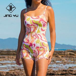 Fabricante de Pantalones Cortos Tipo Bóxer con Tirantes Finos y Estampado Hawaiano, Mono de Nailon Ecológico Personalizado - Product Image 1