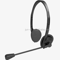 Casque d'ordinateur léger filaire à bas prix avec prise Boom Mic 3.5mm pour étude sur PC et ordinateur portable
