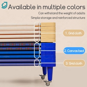 Cama de bebé para niños, juego de cuna de guardería, fabricante de cama estándar, tela superior, niños, guardería, escuela, muebles apilables para niños, azul - Product Image 6