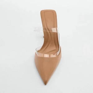 2022 Summer New Women's <b>Shoes</b> Pointed Patch Apricot Light Cut High Heels Apricot - Product Image 4