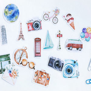 46 autocollants par paquet pour <span class=keywords><strong>scrapbooking</strong></span>, thème <span class=keywords><strong>vacances</strong></span>, pour <span class=keywords><strong>album</strong></span>, journal, étiquettes d'appareil photo, autocollants pour étudiants - Product Image 1
