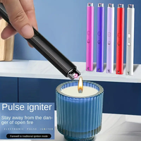 Briquet électrique à arc rechargeable par USB avec indicateur de batterie LED, en plastique, pour fêtes