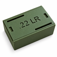 Boîte de rangement pour munitions .22LR, porte-munitions en plastique durable pour 60 cartouches, boîte à munitions empilable avec couvercle coulissant