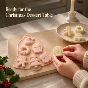 Moule à gâteau de Noël en silicone, moule de cuisson de qualité alimentaire à 6 cavités pour les fêtes de Noël, chocolat et desserts DIY - Product Image 2