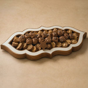Plateau décoratif en bois de forme irrégulière, design moderne, fait main, plateau de service de Noël, emballage individuel - Product Image 1