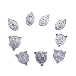 3 Hole Catholic Religious Pendants | Virgin Mary St. Benedict Medal Charms for DIY <b>Rosary</b> Making & Bead Connecting - Product Image 5